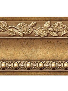 Flower 2 Rolls Of Molding Peel and Stick Wall Border Easy to Apply (Gold Brown)